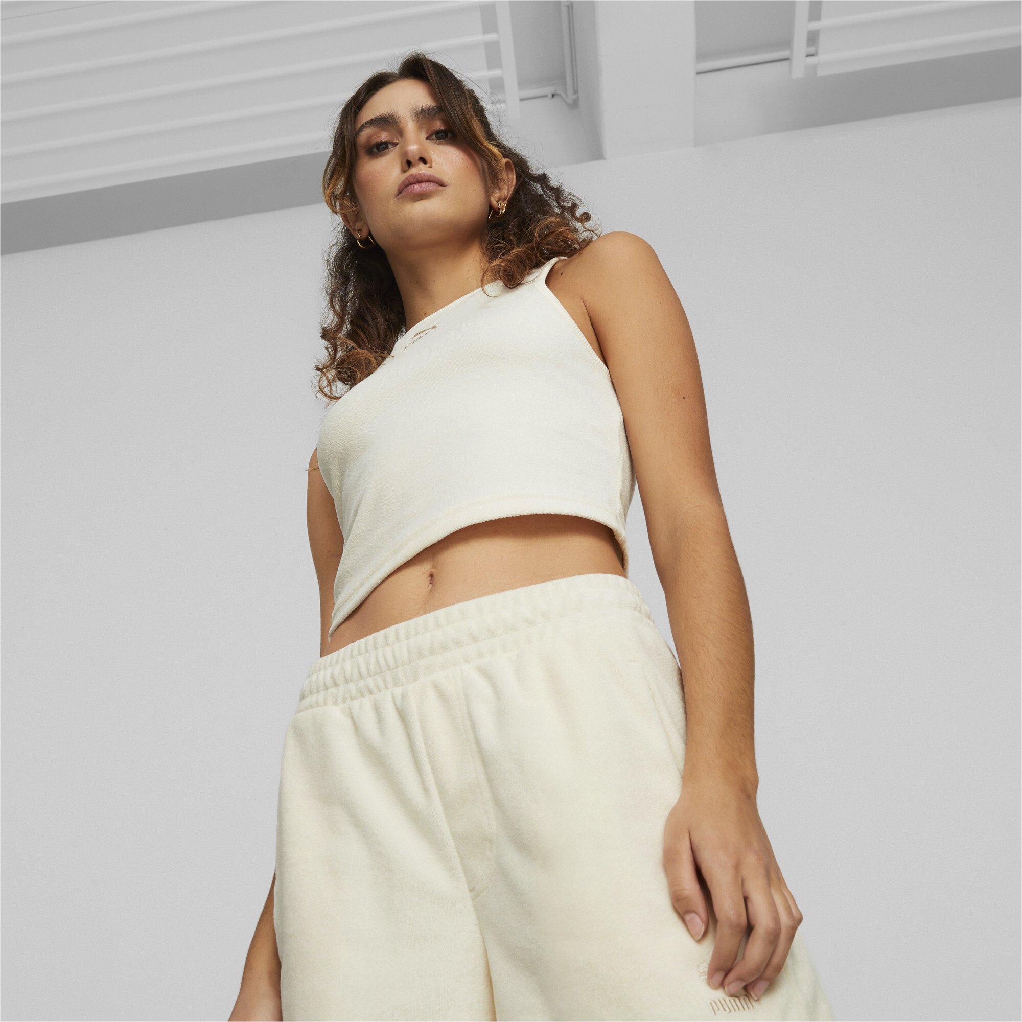 PUMA Women's Towelling Tank Top-Cream - CREAM